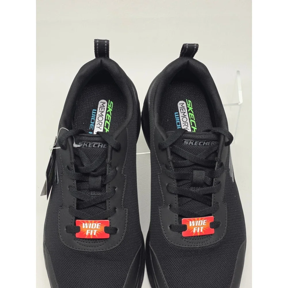 Skechers Glide-Step Men 8.5 Wide Fit Black Sneakers 66733WMCBBK Memory Foam New